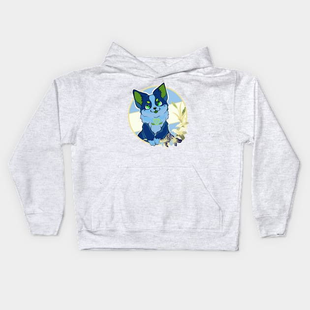 Achillean corgi Kids Hoodie by ThBlkBirdDaliah